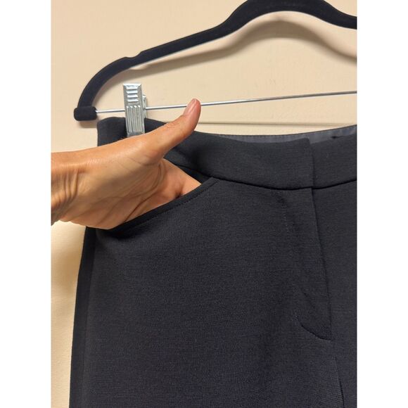 EILEEN FISHER Black Ponte Knit High Rise Wide Leg Career Trousers, Sz XS - Picture 3 of 9